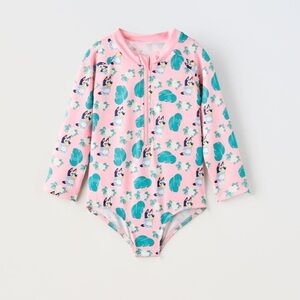 NWT Zara bluey rash guard swimsuit 12-24M